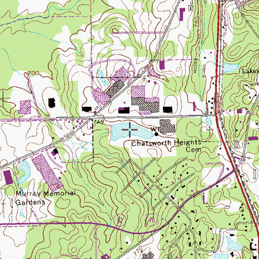 Topographic Map of Fort Mountain Spinners Lake, GA
