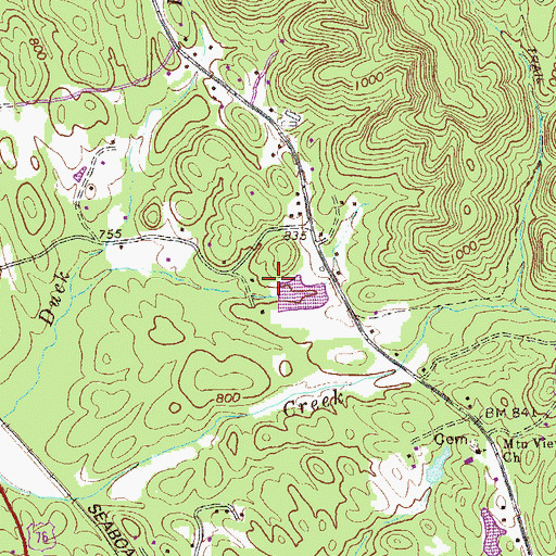 Topographic Map of Reed Lake Dam, GA