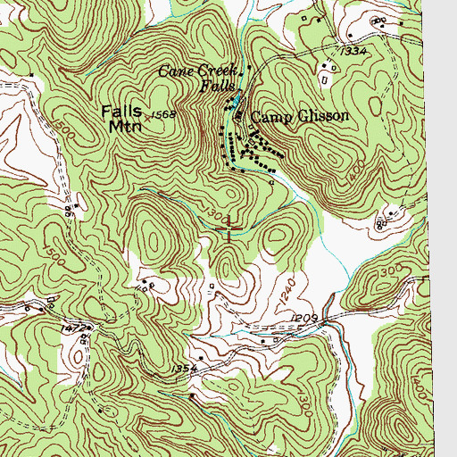 Topographic Map of Camp Glisson Lower Lake, GA