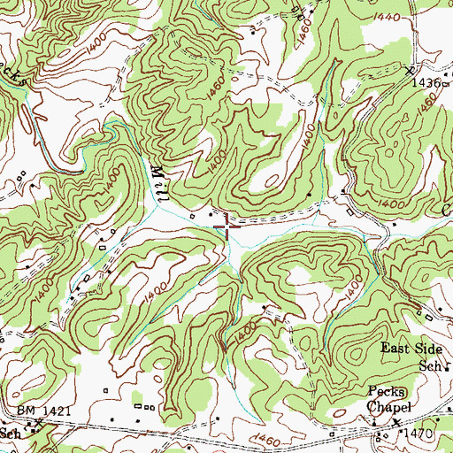 Topographic Map of Burgess Lake Dam, GA
