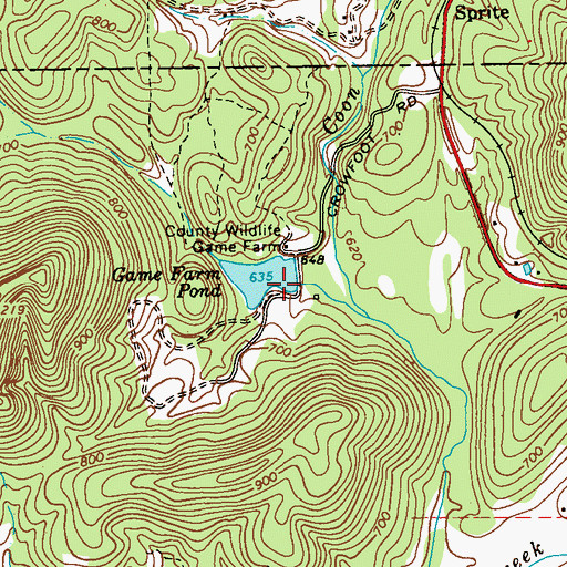 Topographic Map of Game Farm Pond Dam, GA