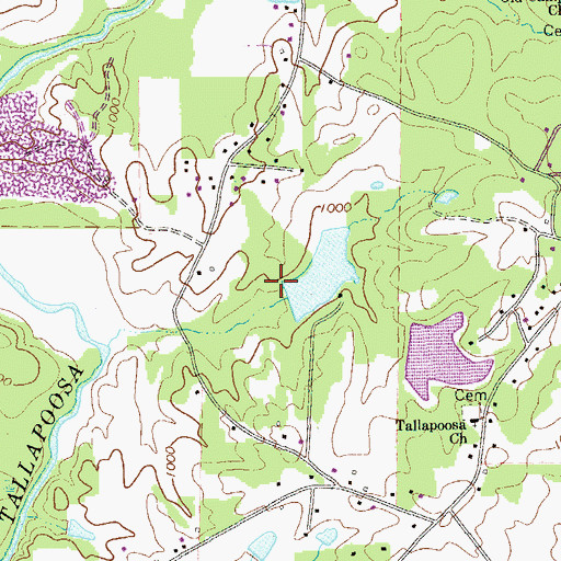 Topographic Map of Cole Lake Dam, GA