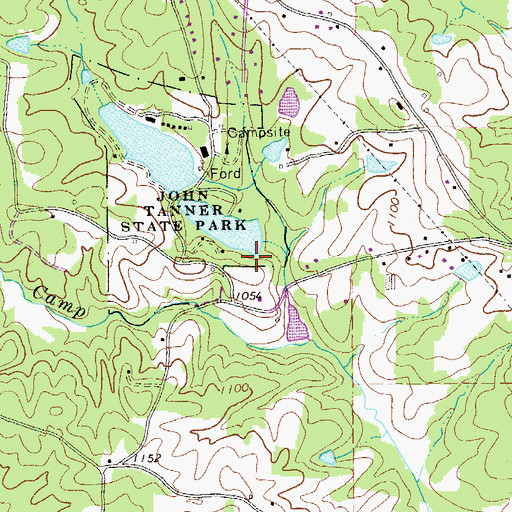 Topographic Map of John Tanner State Park Lake Dam B, GA