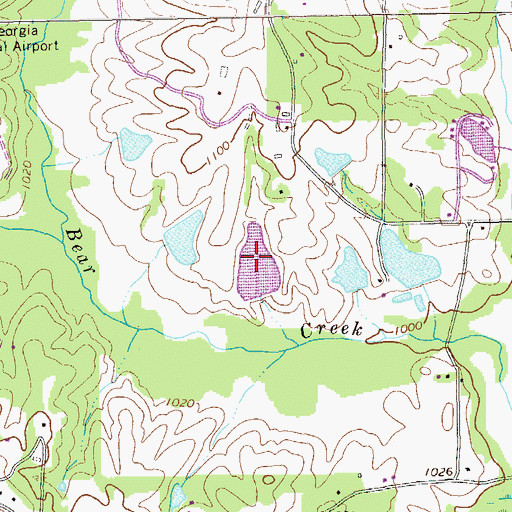 Topographic Map of Swins Lake B, GA