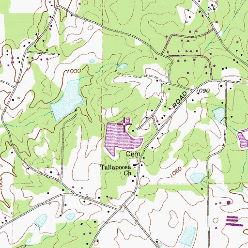 Topographic Map of Shadinger Lake Dam, GA