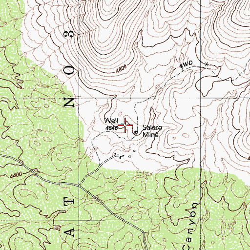 Topographic Map of Salero Mine, AZ