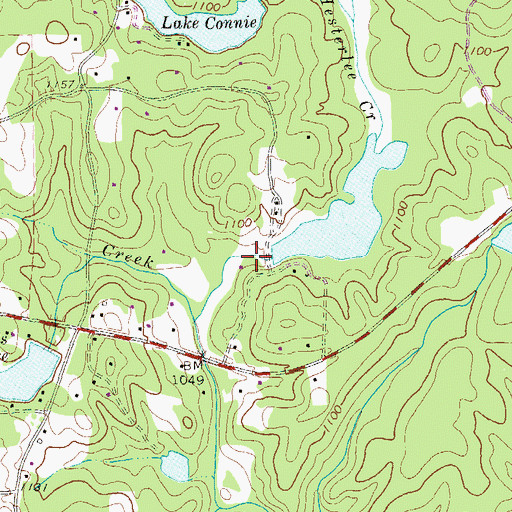 Topographic Map of Law Lake Dam, GA