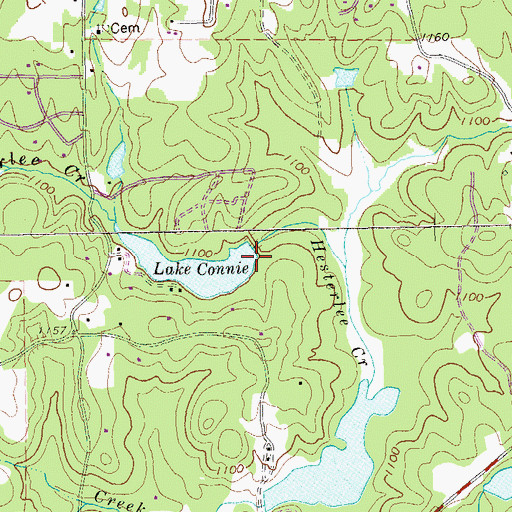 Topographic Map of Lake Connie Dam, GA