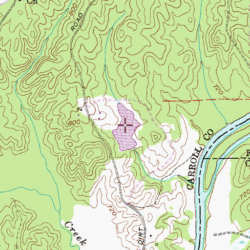 Topographic Map of Carnes Lake, GA