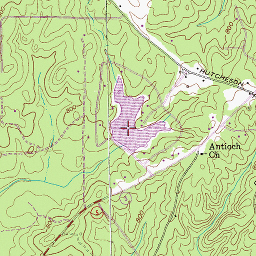 Topographic Map of Wampum Lake Dam, GA