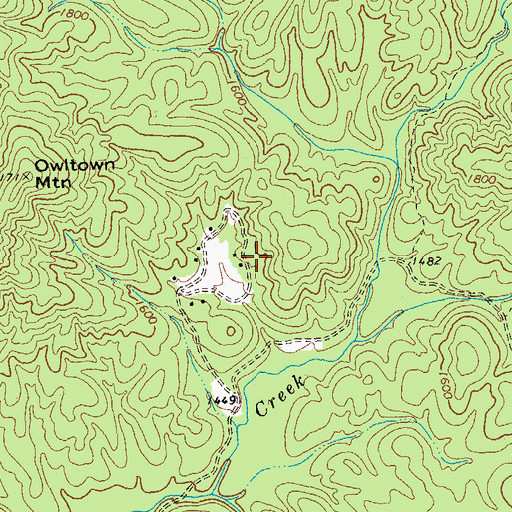 Topographic Map of Powell Lake Dam, GA