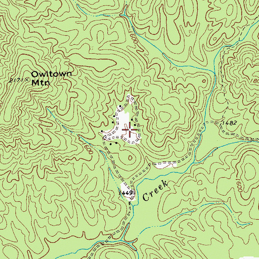 Topographic Map of Powell Lake, GA