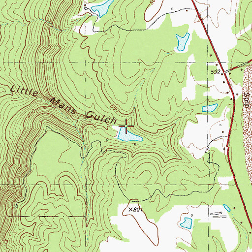 Topographic Map of Miller Lake Dam, GA