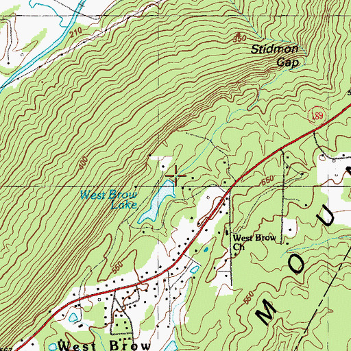 Topographic Map of West Brow Lake Dam, GA