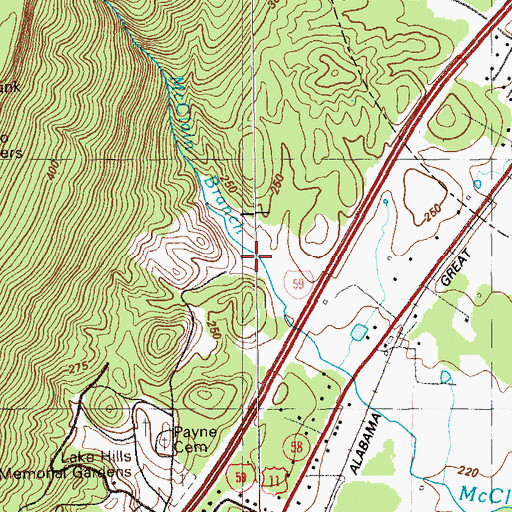 Topographic Map of Smythe Lake Dam, GA