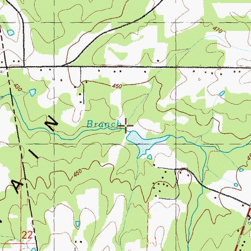 Topographic Map of Vaught Lake Dam, GA