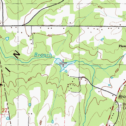 Topographic Map of Vaught Lake, GA