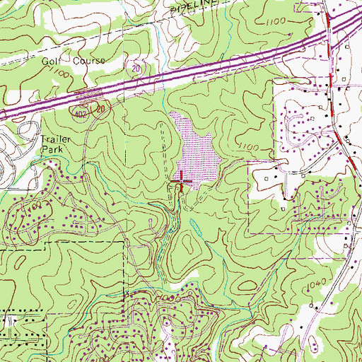Topographic Map of Douglasville Lake Dam, GA