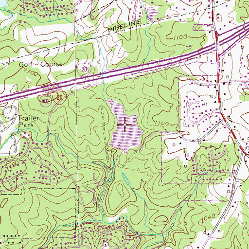 Topographic Map of Douglasville Lake, GA