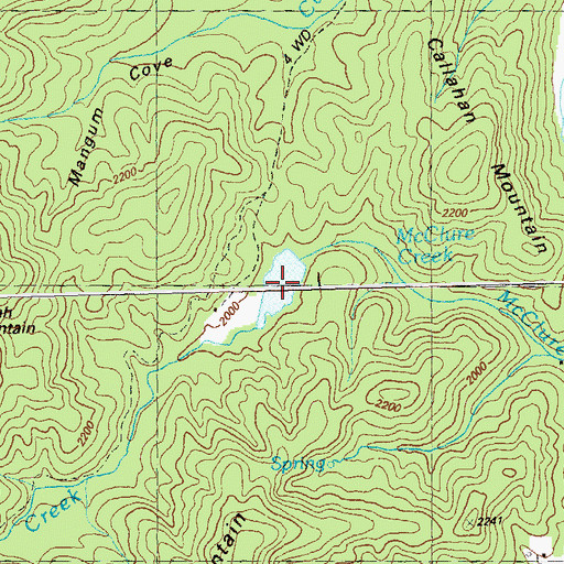 Topographic Map of Weehunt Lake, GA