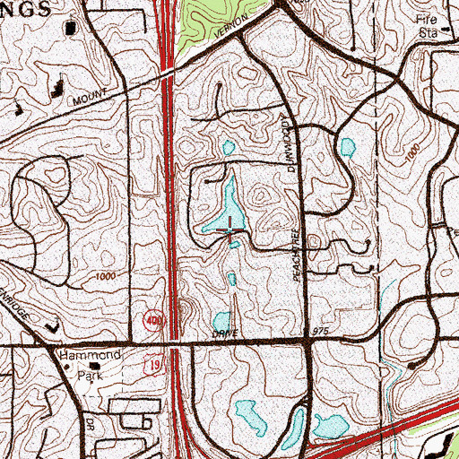 Topographic Map of Peppertree Lake Dam, GA