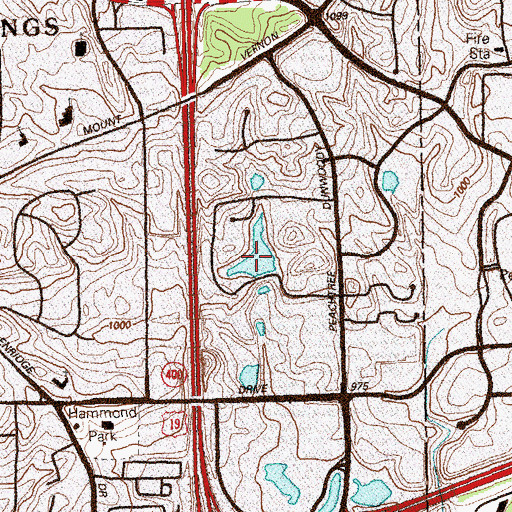 Topographic Map of Peppertree Lake, GA