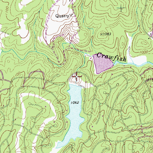 Topographic Map of Fishing Lake Dam, GA