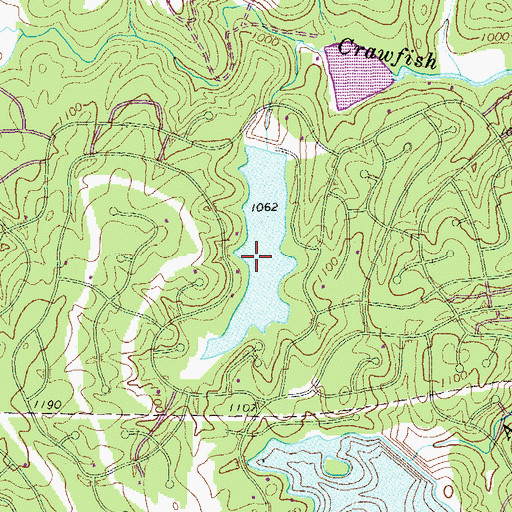 Topographic Map of Fishing Lake, GA