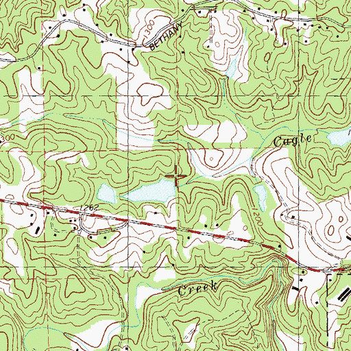 Topographic Map of Lower Boswell Lake Dam, GA