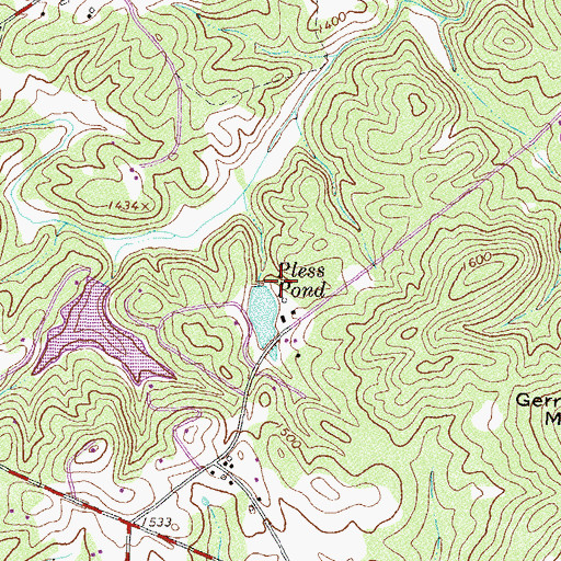 Topographic Map of Pless Pond Dam, GA