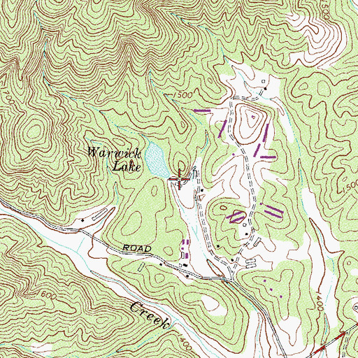 Topographic Map of Warwick Lake Dam, GA