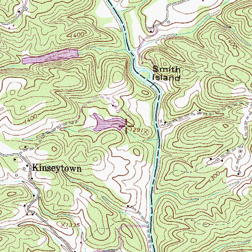 Topographic Map of Allen Lake, GA