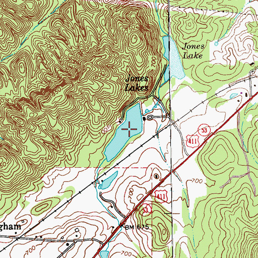 Topographic Map of Jones Lake, GA