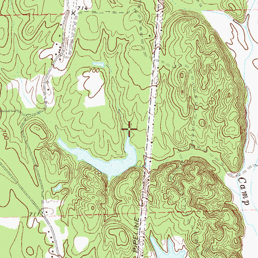Topographic Map of Langford Lake Dam, GA