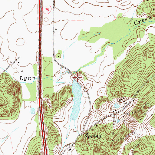 Topographic Map of Johnson Lake Dam, GA