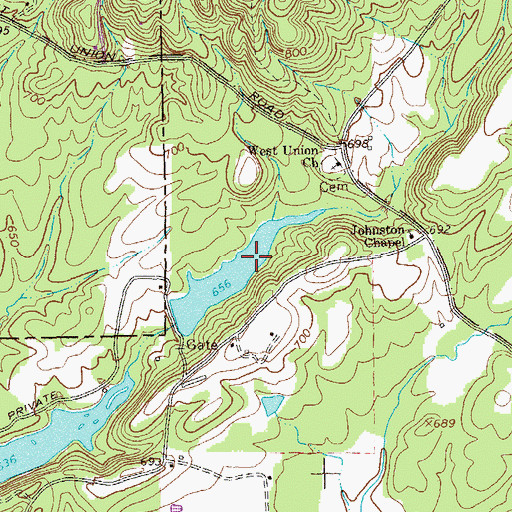 Topographic Map of Todd Lake, GA