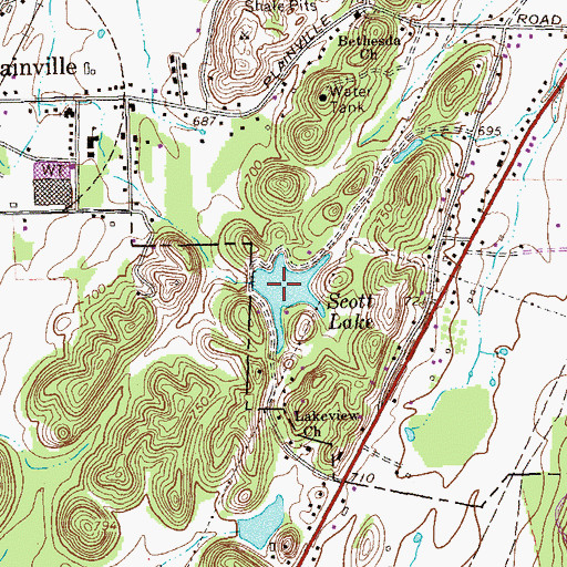 Topographic Map of Scott Lake, GA