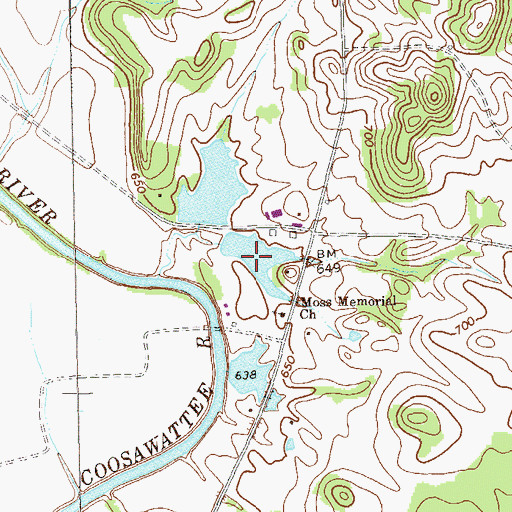 Topographic Map of Memorial Lake, GA