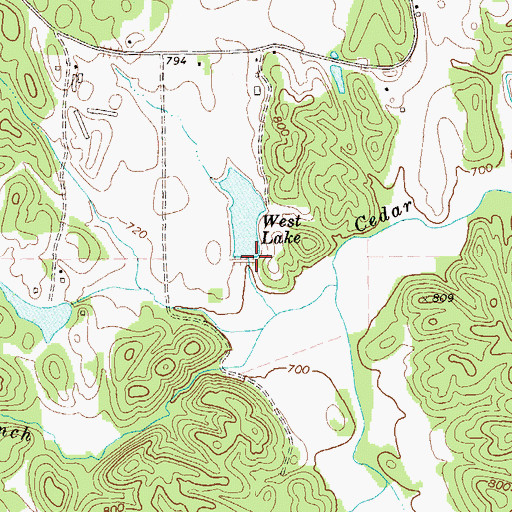 Topographic Map of West Lake Dam, GA