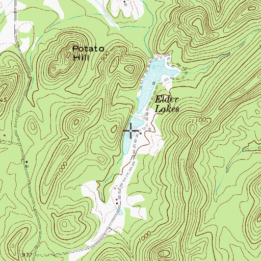 Topographic Map of Upper Elder Lake, GA
