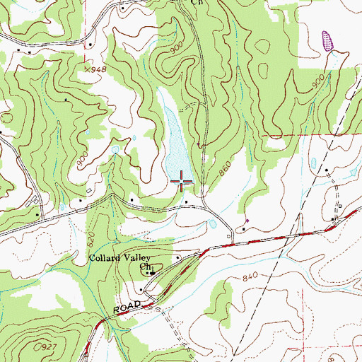 Topographic Map of Casey Lake Dam, GA