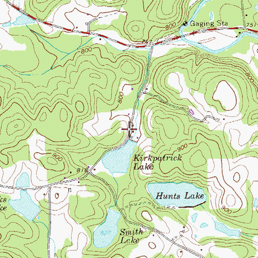 Topographic Map of Kirkpatrick Lake Dam, GA