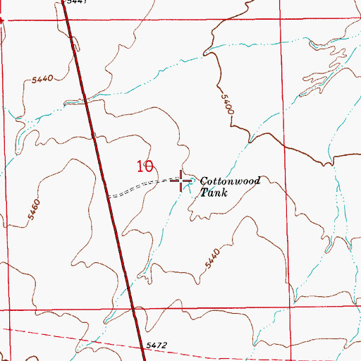 Topographic Map of Cottonwood Tank, AZ