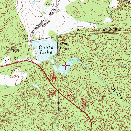Topographic Map of Upper Coots Lake, GA