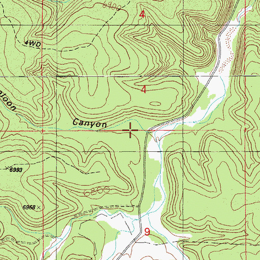 Topographic Map of Saloon Canyon, AZ