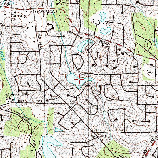 Topographic Map of Farmland Lake, GA