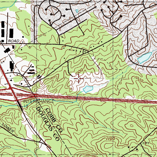 Topographic Map of Seybert Lake Dam, GA
