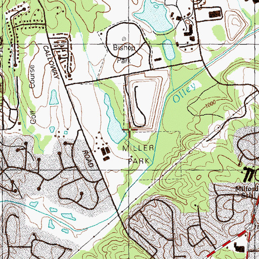 Topographic Map of North Georgia Fairgrounds Lake Dam, GA