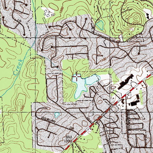 Topographic Map of Reeves Lake Dam, GA