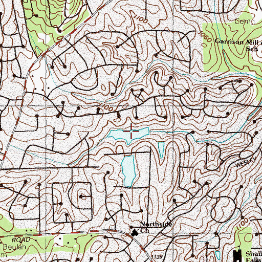 Topographic Map of Cochrans Lake North, GA